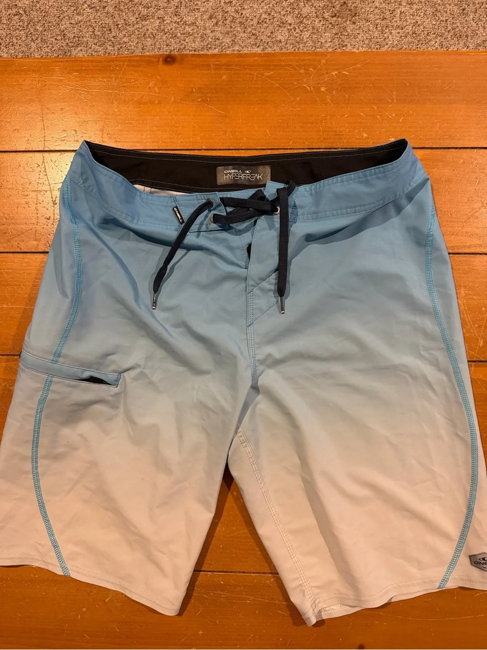 O'Neill Light Blue to White Ombre Men's Board Shorts